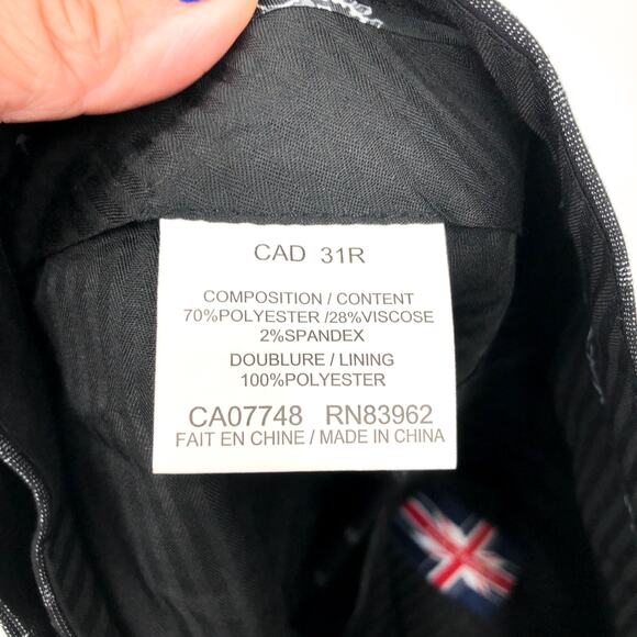 SOUL OF LONDON Men's Slim Fit Dress Pants 31R Black Windowpane Stretch NWOT - Picture 7 of 8